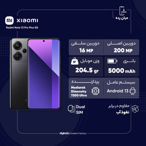 گوشی موبایل شیائومی مدل Redmi Note 13 Pro Plus 5G دو سیم کارت ظرفیت 512 گیگابایت و رم 12 گیگابایت به همراه شارژر