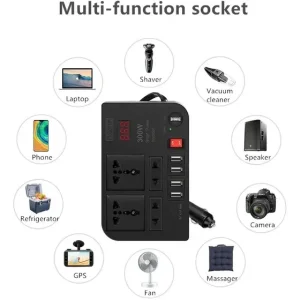 اینورتر فندکی ماشین مدل BYGD 300W ظرفیت ۳۰۰ وات