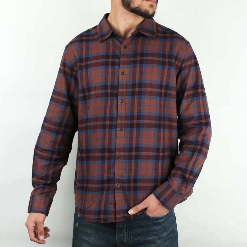 پیراهن مردانه از برند پری الایس در طرح چهار خانه قهوه ای