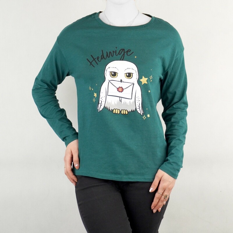 بلوز آستین بلند زنانه هری پاتر  سبز تیره