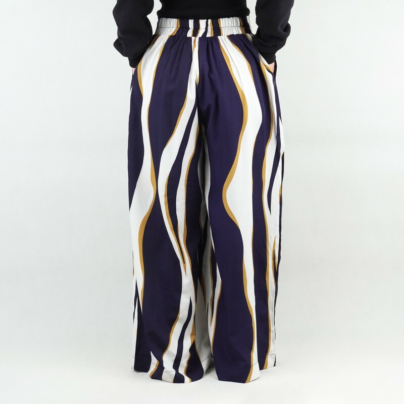 شلوار زنانه طرح دار کمرکش