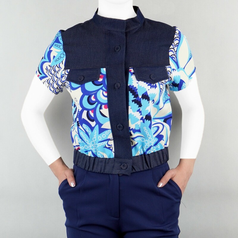 شومیز زنانه گل درشت سرمه ای نیزل