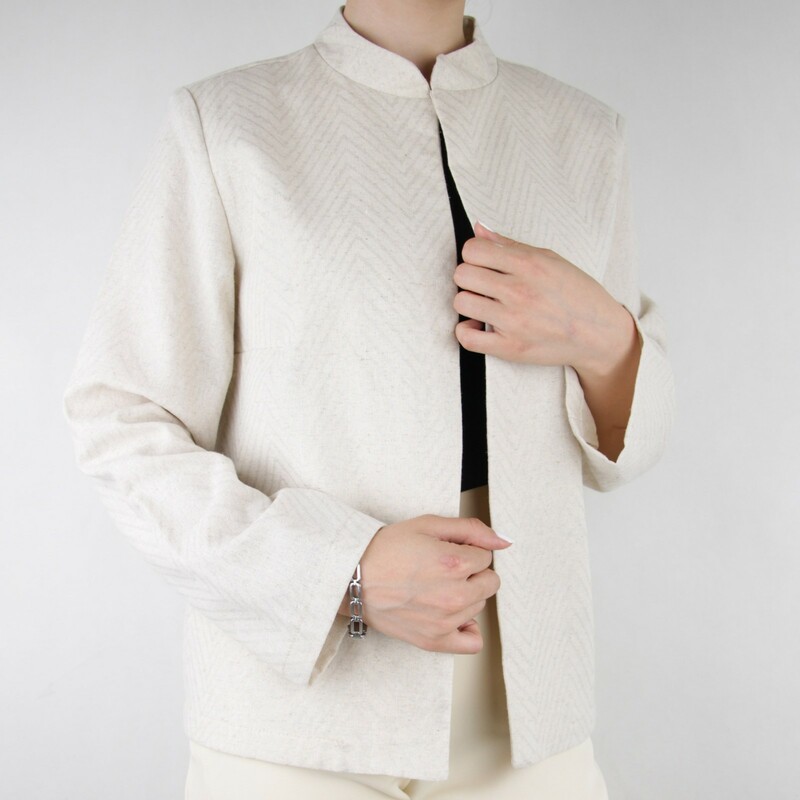 کت لینن بدون جیب زنانه