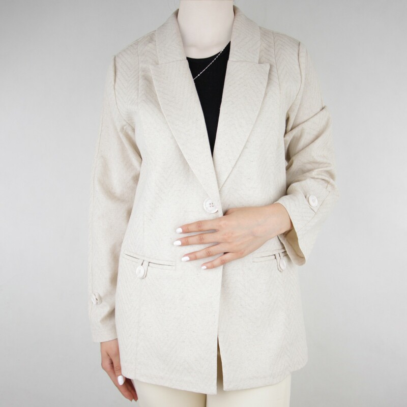 کت زنانه لینن جیب دار