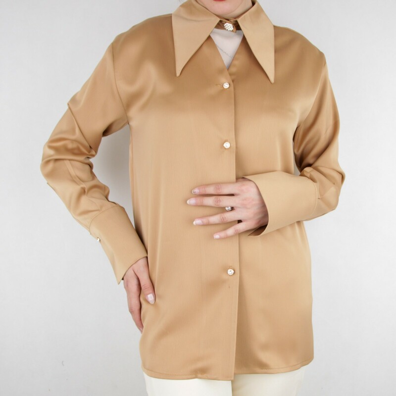 شومیز زنانه مجلسی ساتن مشکی و سفید