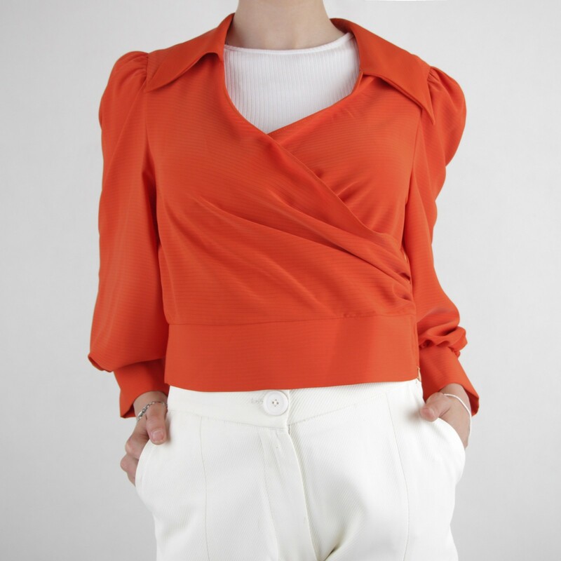 شومیز کراپ زنانه راه راه