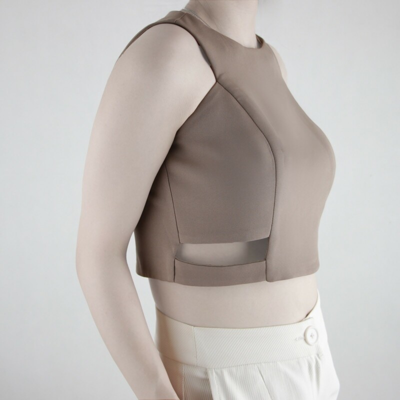 کراپ زنانه دکمه ای