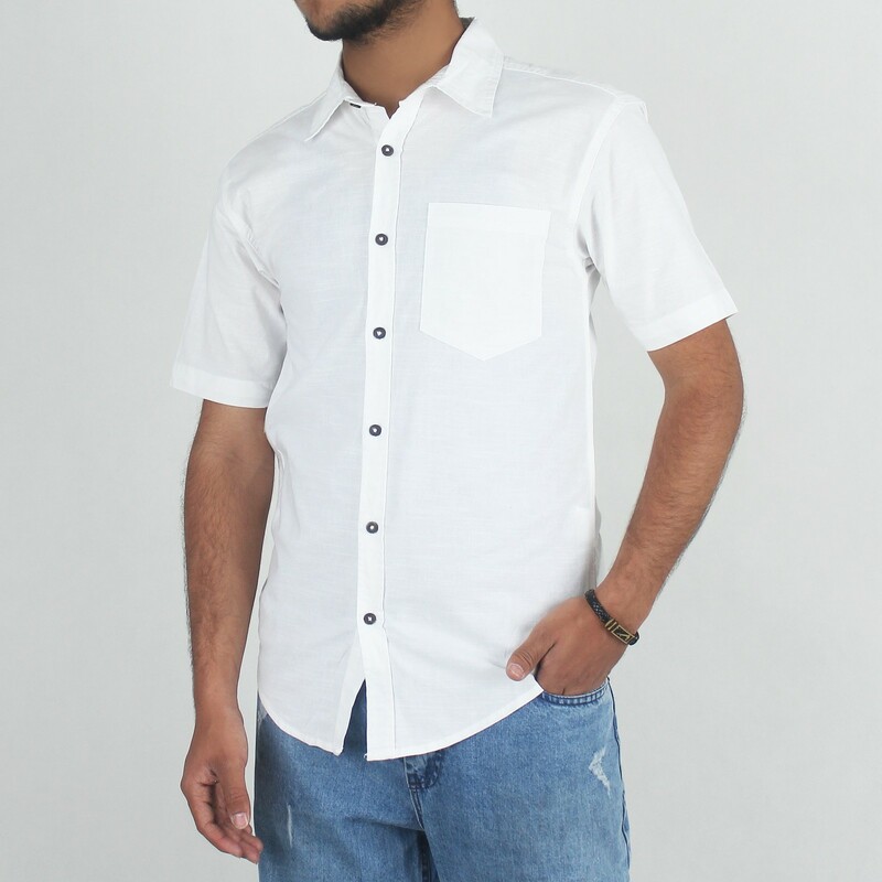 پیراهن ساده آستین کوتاه مردانه