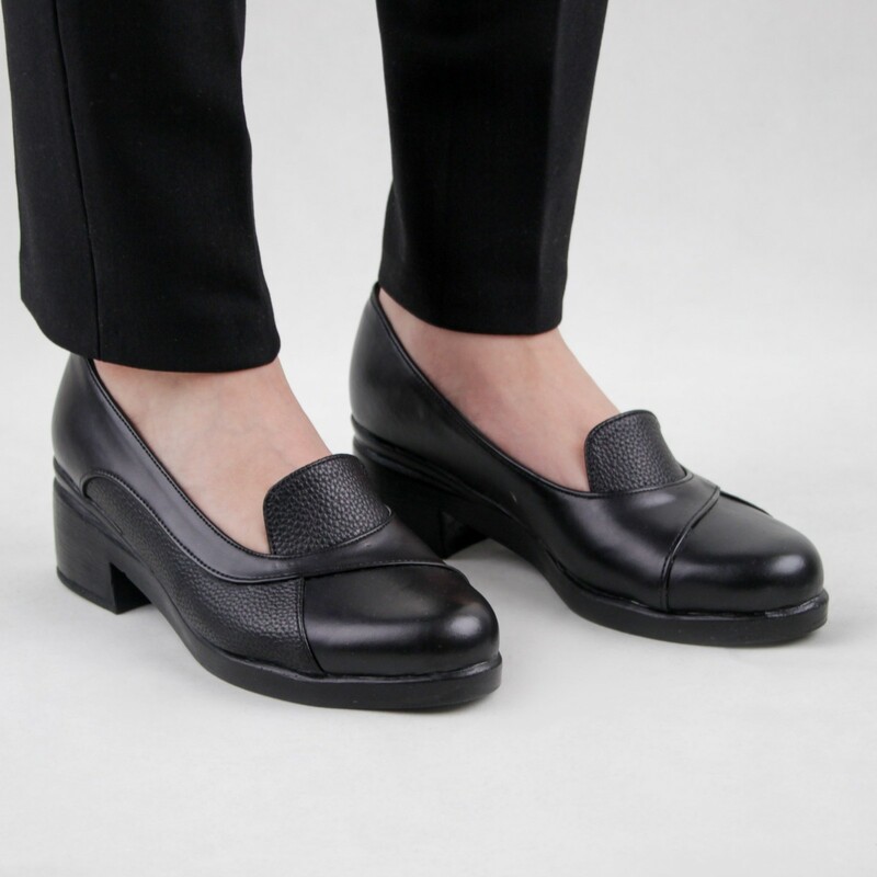 کفش چرم زنانه پاشنه دار