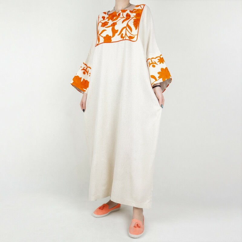 کفتان زنانه طرح گل و برگ