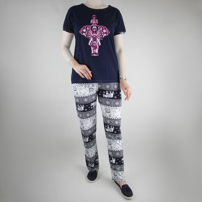 تیشرت و شلوار زنانه امیسا طرح فیل