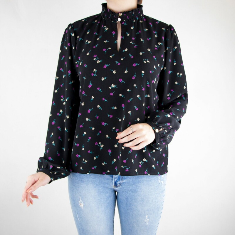 شومیز گلدار زنانه گل ریز