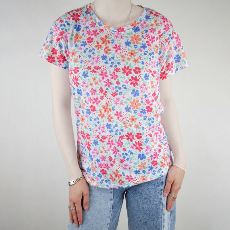 تیشرت زنانه پنبه ایسان طرح گلدار