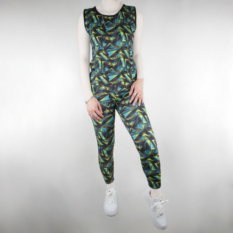 ست بلوز و شلوار زنانه  ورزشی آبی و سبز