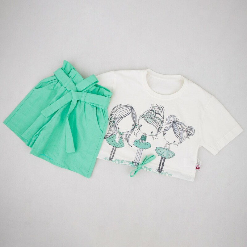 ست تیشرت و شلوارک دخترانه