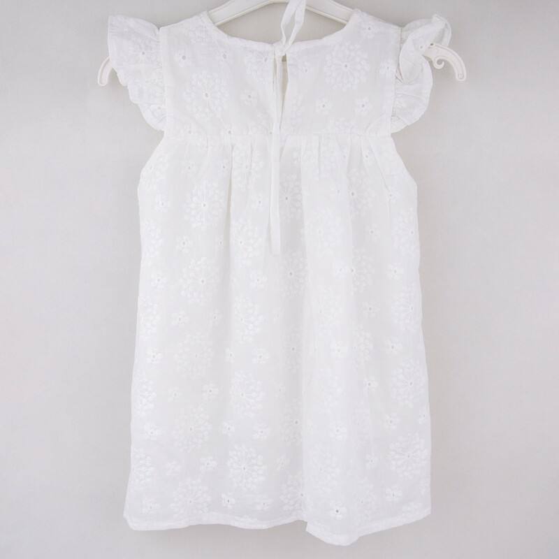 سارافون دخترانه گل خامه دوزی سفید