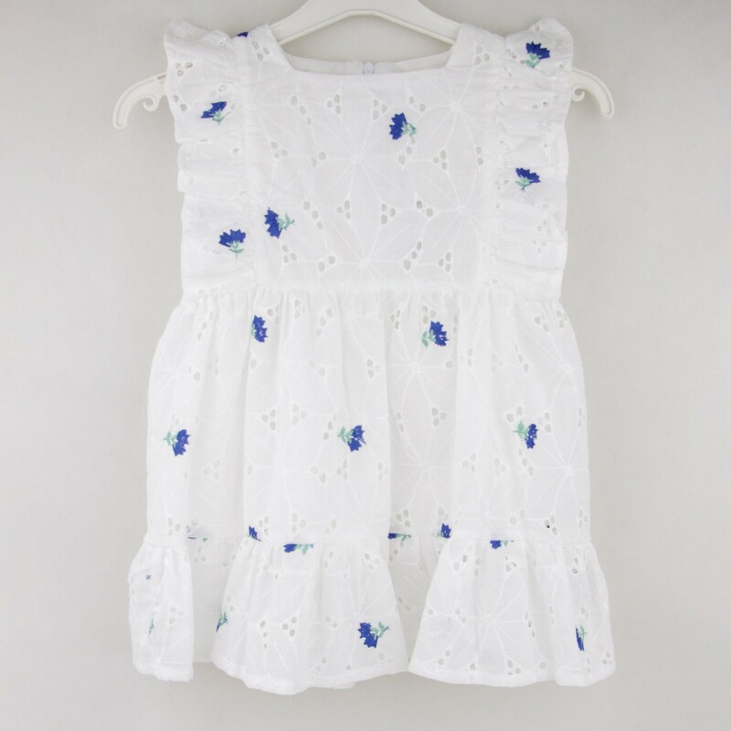 پیراهن دخترانه طرح گل های آبی