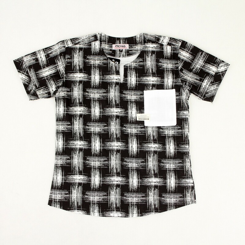 پیراهن خط خطی یقه کوبایی پسرانه نخ MEYAD