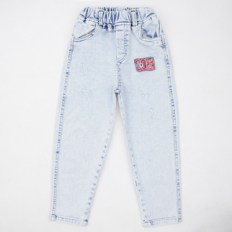 شلوار بچه گانه جین استیکر دار MARK یخی