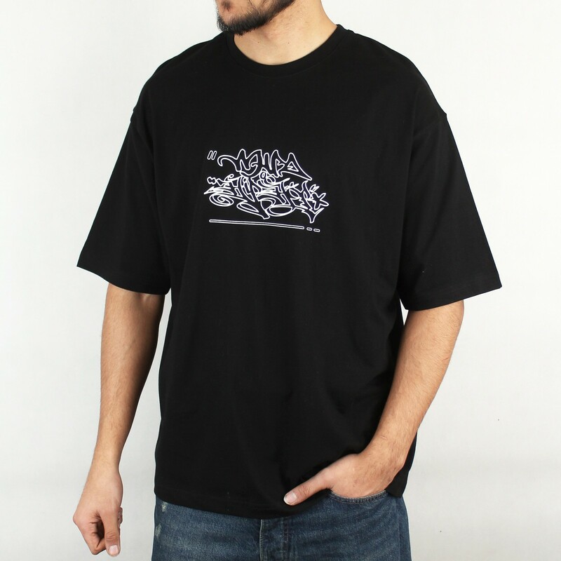 تیشرت مردانه سایز بزرگ طرح بهم ریخته