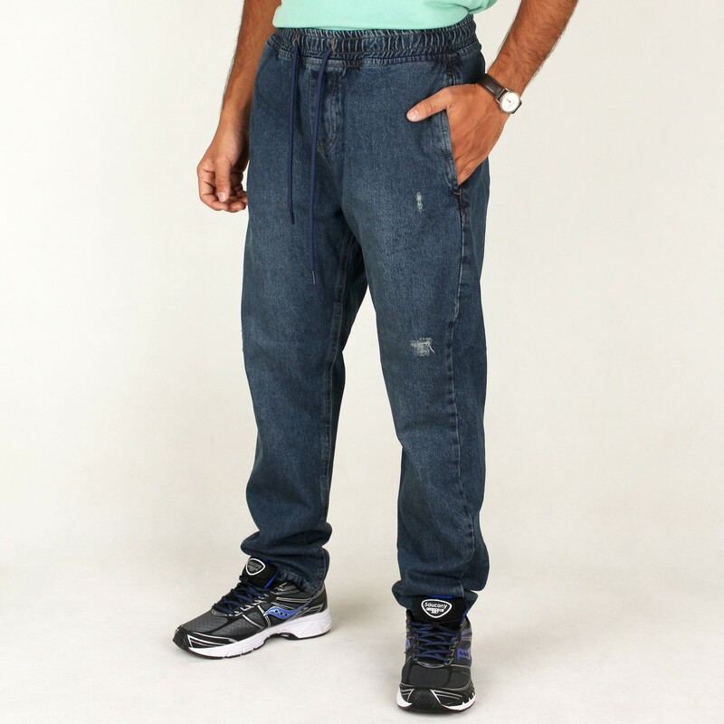 شلوار مردانه اسلش کمر کش  سرمه ای DIESEL