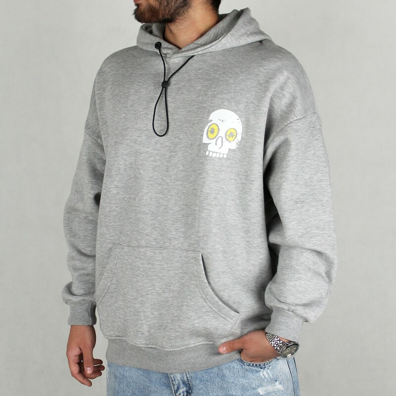 هودی مردانه قواره دار طرح اسکلت