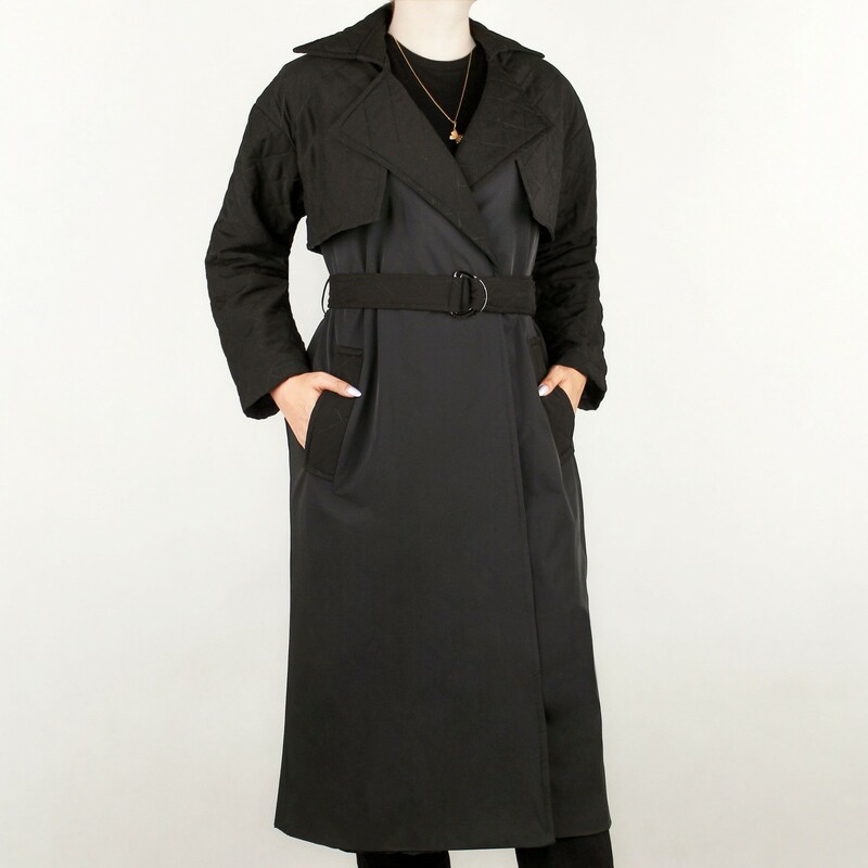 بارانی زنانه  کمربند دار جلو باز