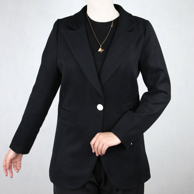 کت زنانه فوتر تک دکمه آستر دار