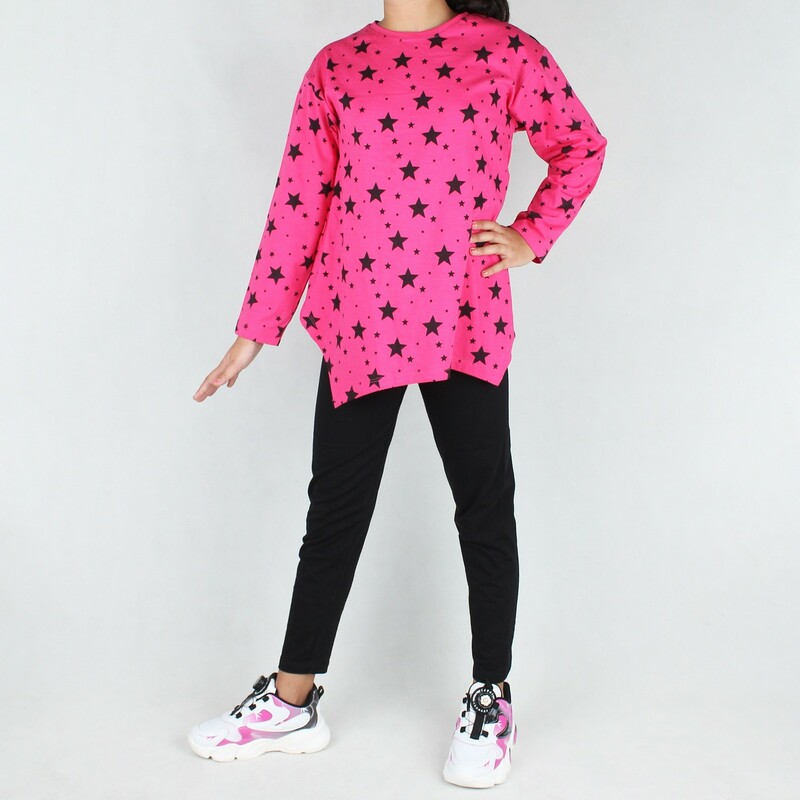 ست دخترانه تونیک شلوار طرح ستاره