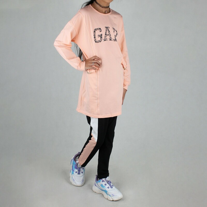 ست دخترانه سارافون شلوار طرح GAP