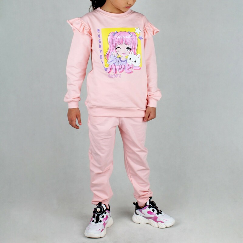 ست دخترانه نوشته دار طرح happy