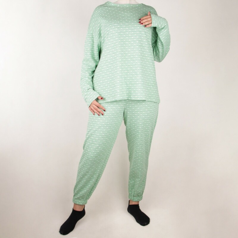 ست زنانه بلوز و شلوار طرح خال خال