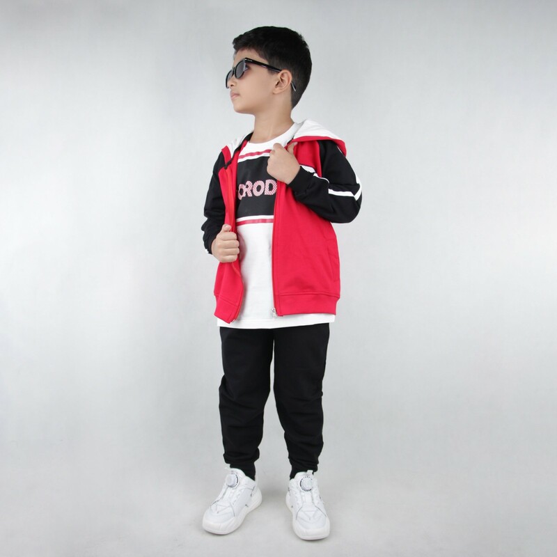 ست پسرانه سه تیکه کلاه دار