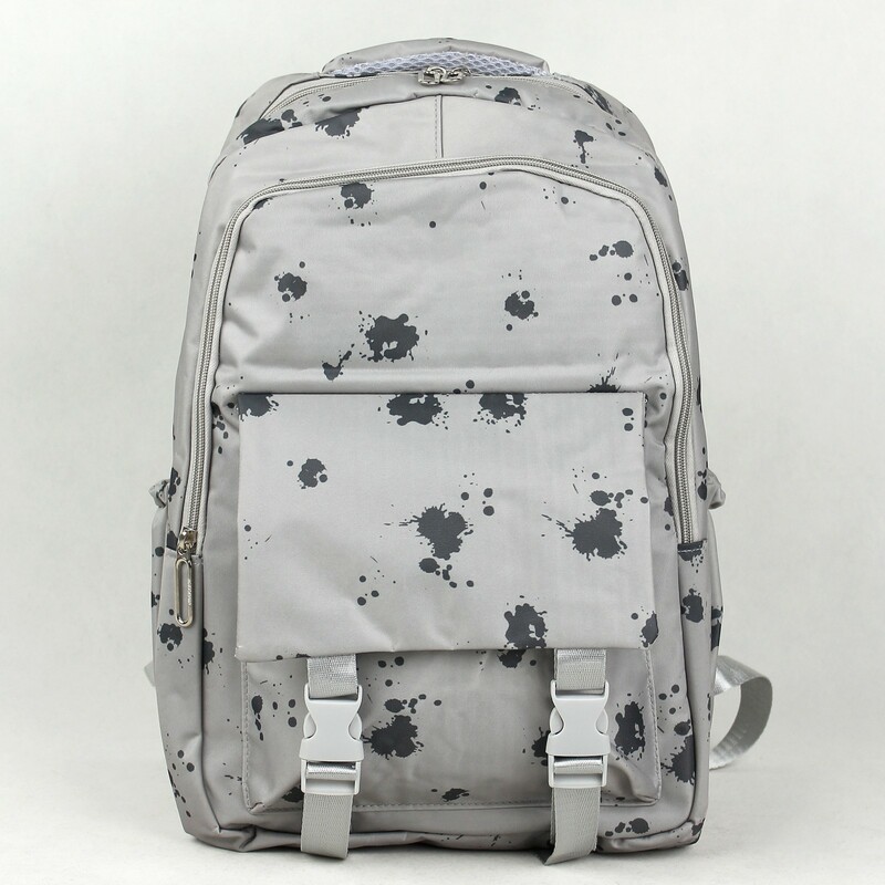 کیف و کوله پشتی دبستانی طرح خال خالی طوسی