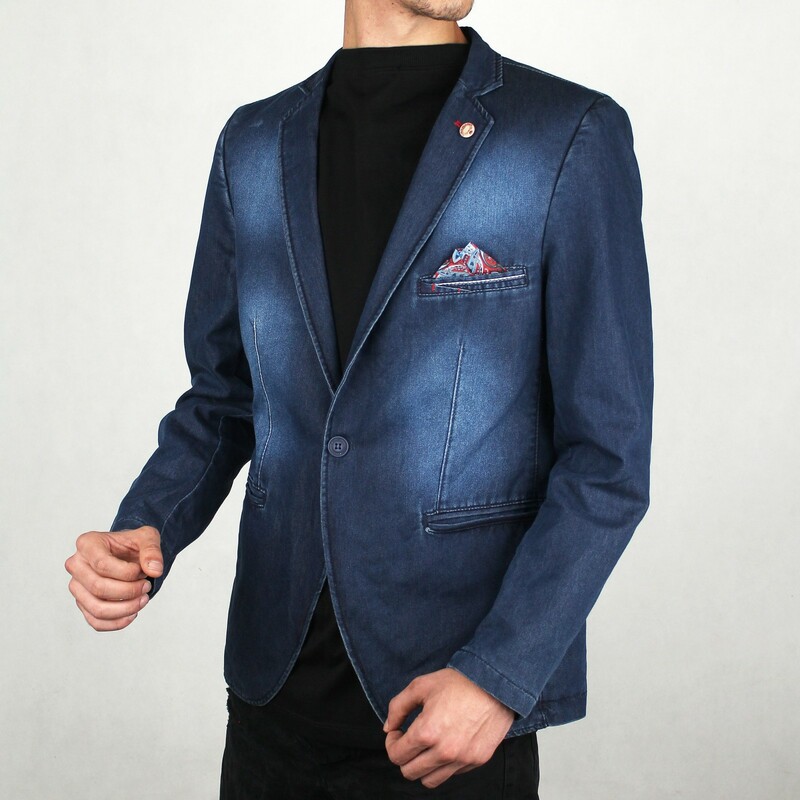 کت تک مردانه جین آبی تیره