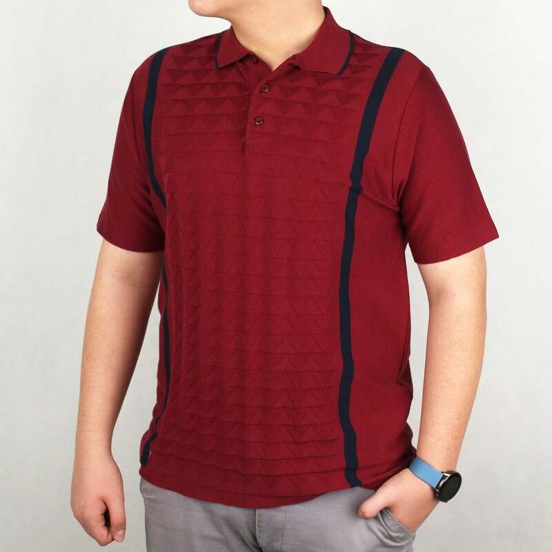 تیشرت مردانه پاییزه یقه سه دکمه