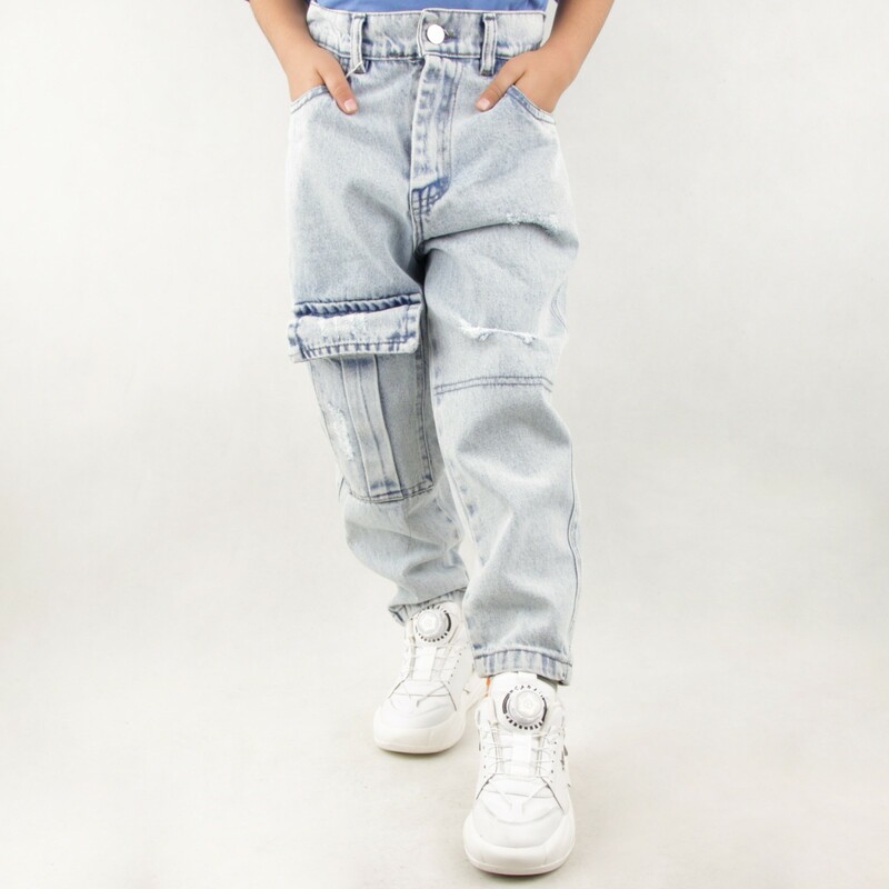 شلوار بچه گانه زانو جیب دار mark