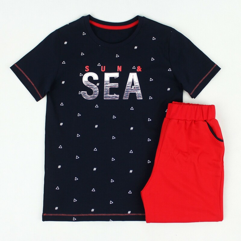 ست دخترانه تیشرت شلوار طرح sea