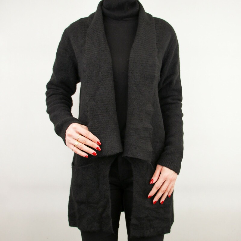 بافت زنانه جلو باز ساده مشکی