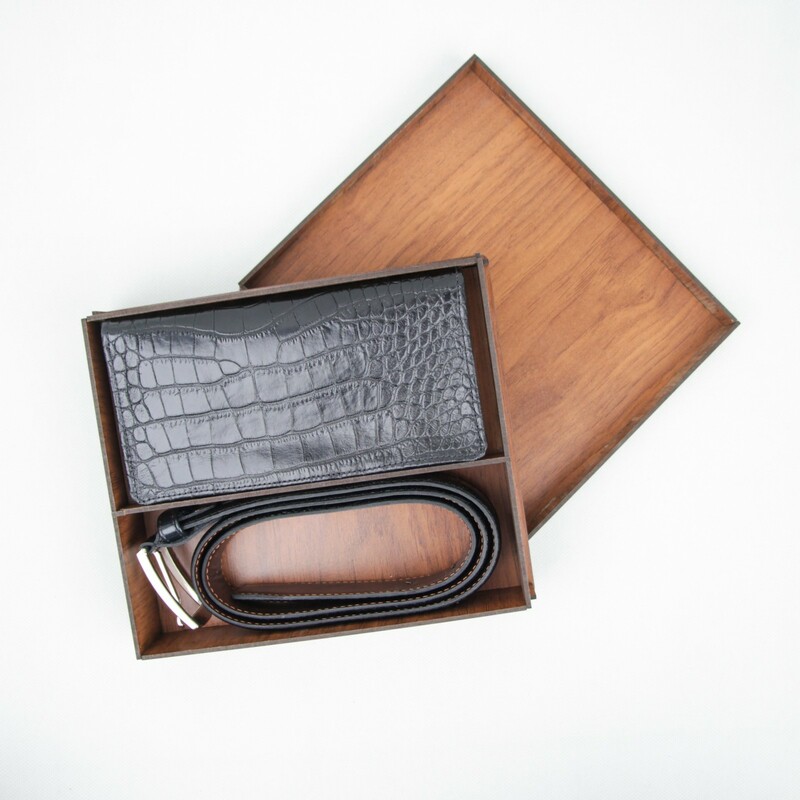 ست دو تیکه چرم طبیعی مردانه