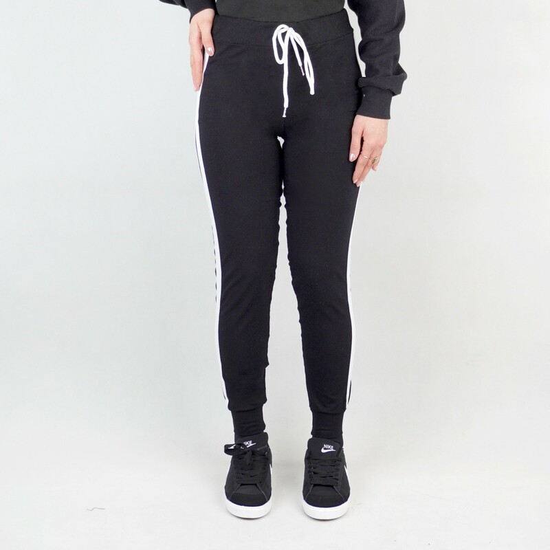 شلوار زنانه دو خط سیاه سفید