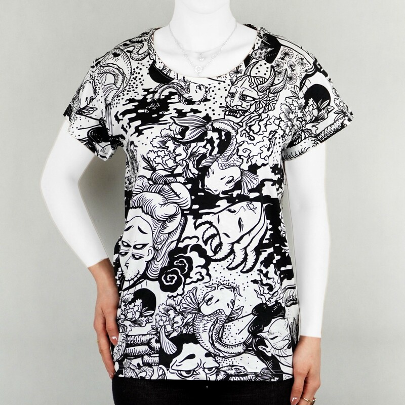 تیشرت زنانه پنبه ایسان طرح اژدها