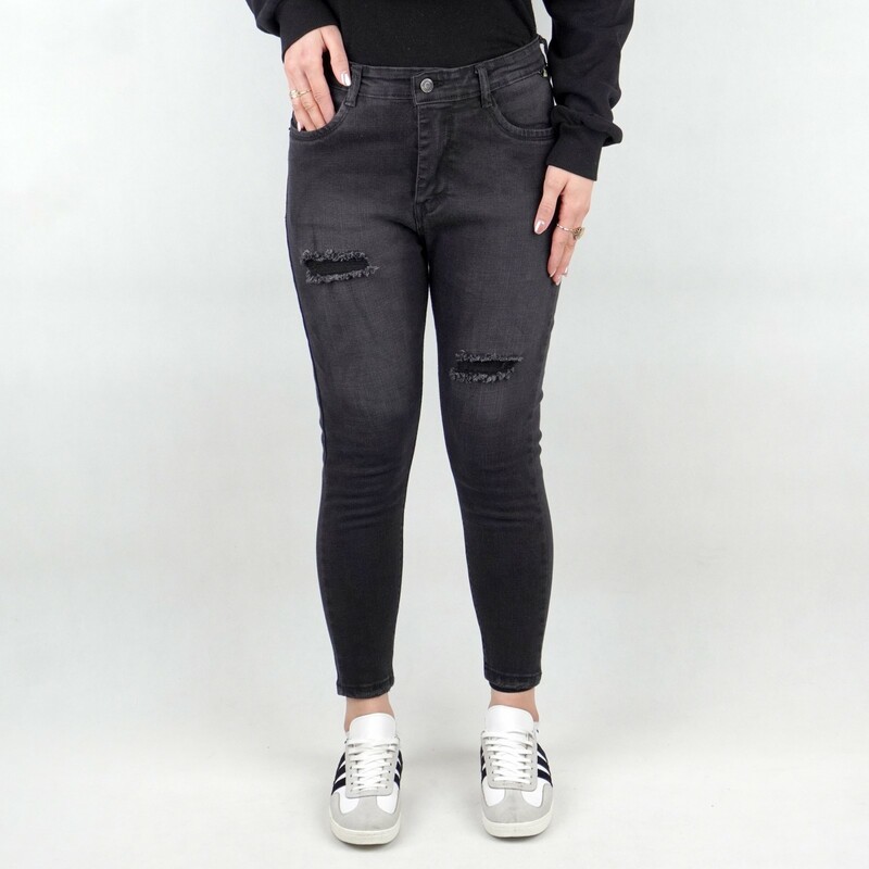 شلوار جین زنانه زاپدار زیما ‌ذغالی