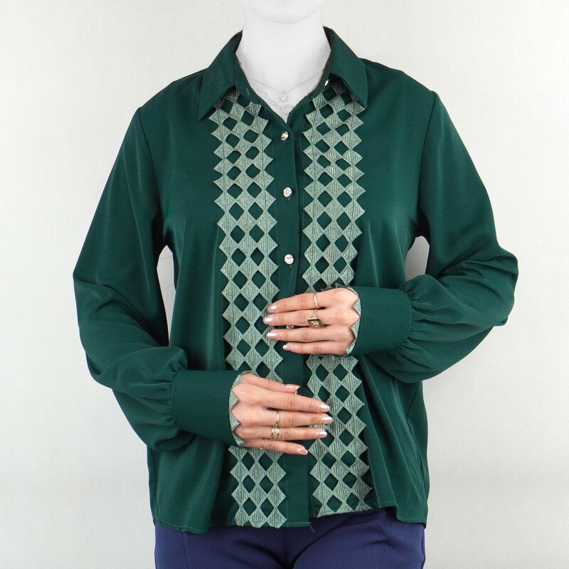 شومیز زنانه گیپور  لوزی لوزی  نیزل