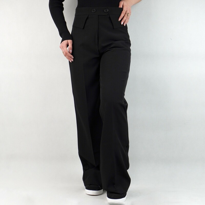 شلوار زنانه ساده مشکی نیزل