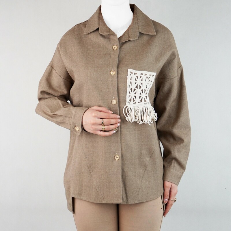 شومیز زنانه جیب بافت نیزل