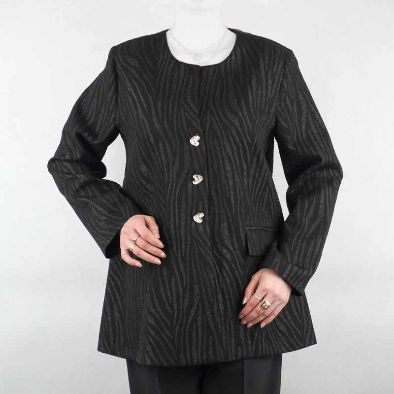 مانتو کتی زنانه سه دکمه یقه گرد