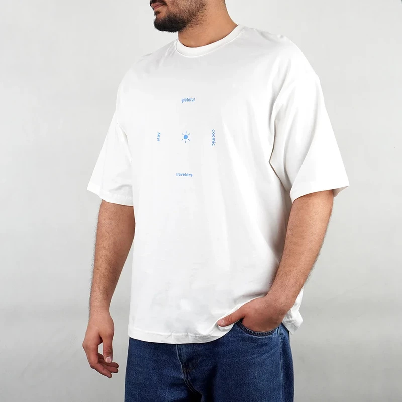 تیشرت مردانه سایز بزرگ طرح giatefal سفید