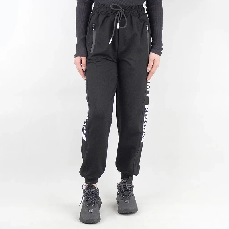 شلوار سیاه سفید دور جیب زیپ