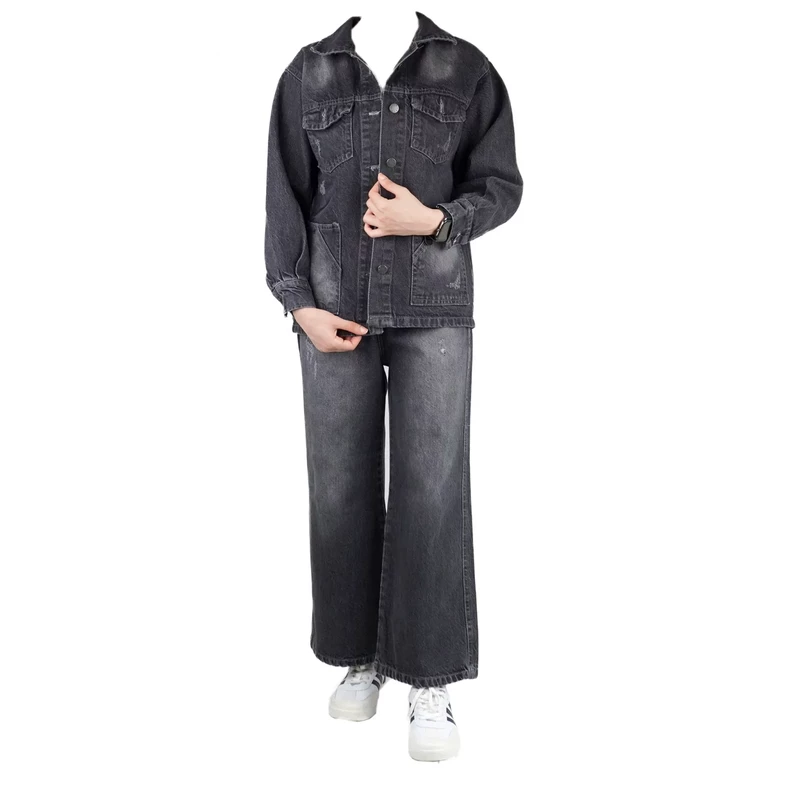 ست کت شلوار جین بچه گانه | ست کت شلوار جین دخترانه